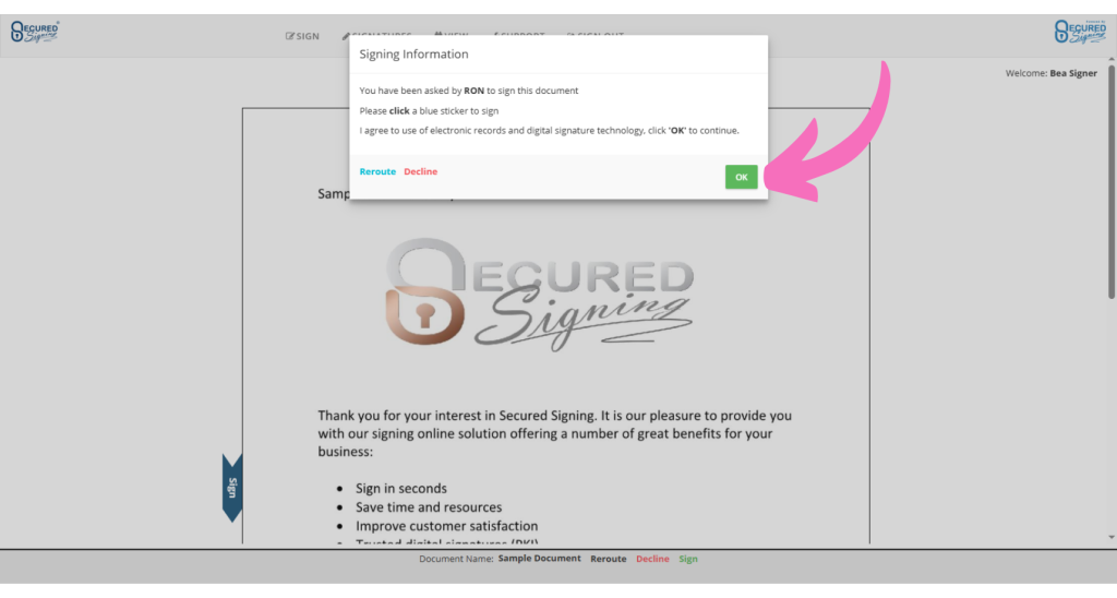 Face to Face - Signing Information