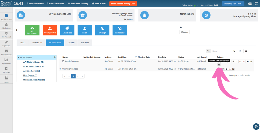 Face to Face - Signing