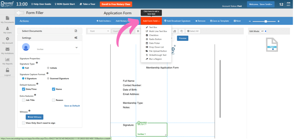 FormFiller - Add Form Field
