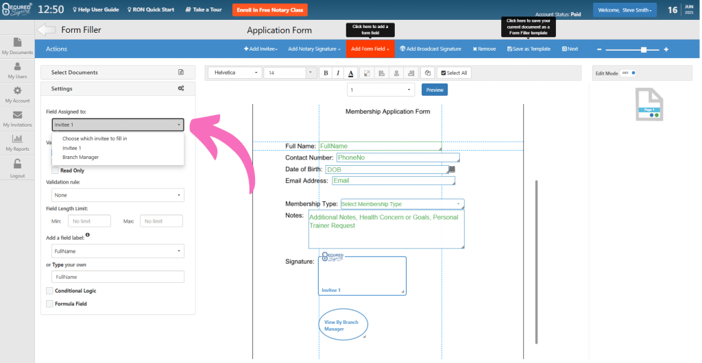 FormFiller - Field Assignment