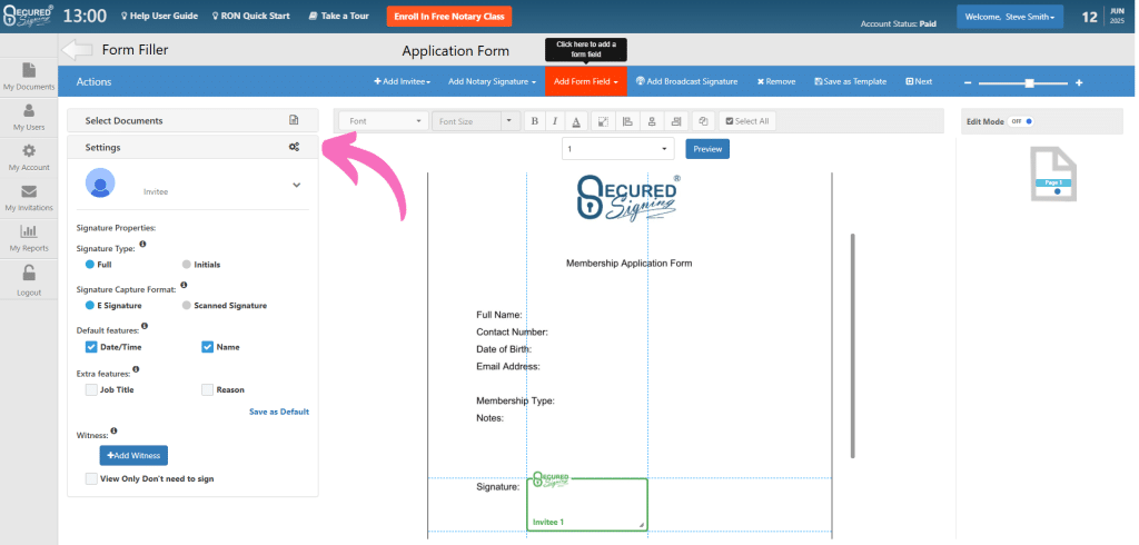 FormFiller - Signature Settings