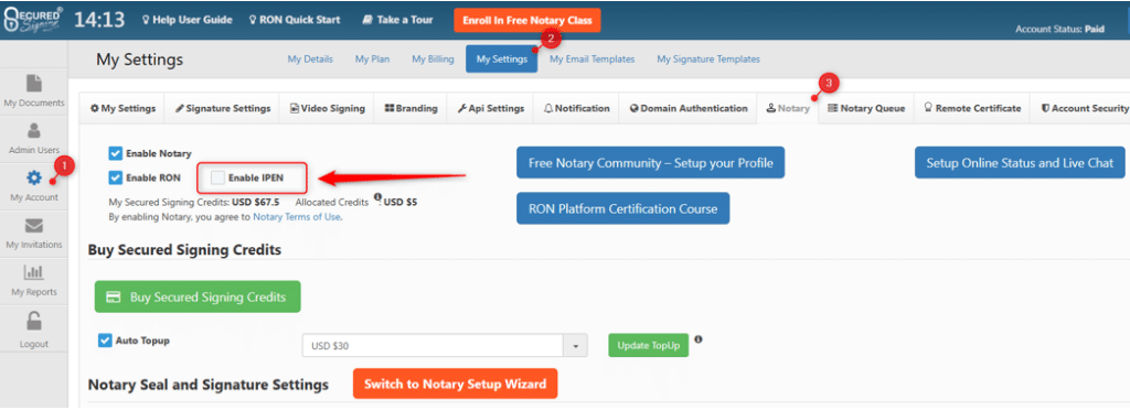 IPEN - Enable IPEN for Business Account