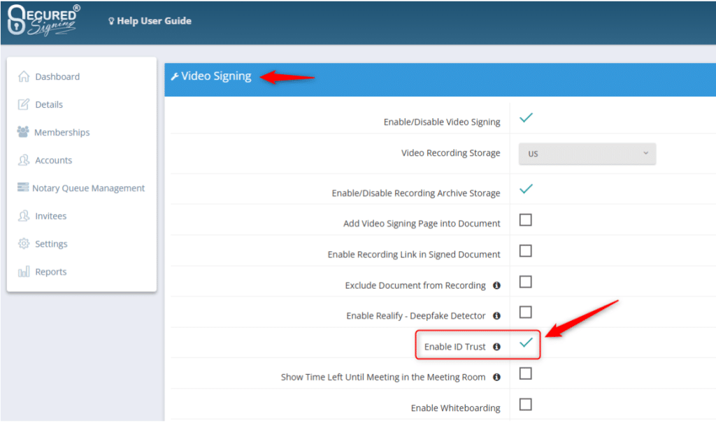 Check Enable ID Trust.