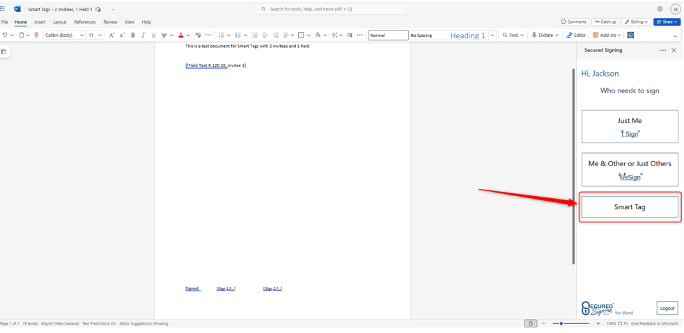 Smart Tags - Microsoft Word is now supported