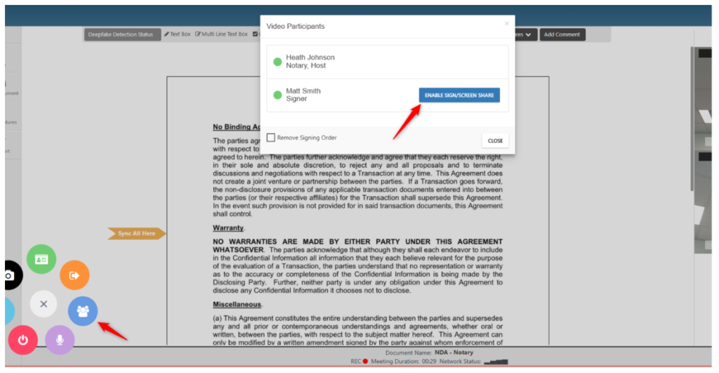 Step 7 Enable signing for the invitee