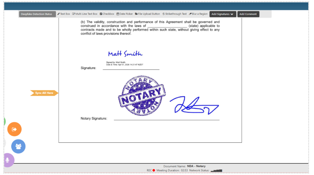 Stamp and sign the document