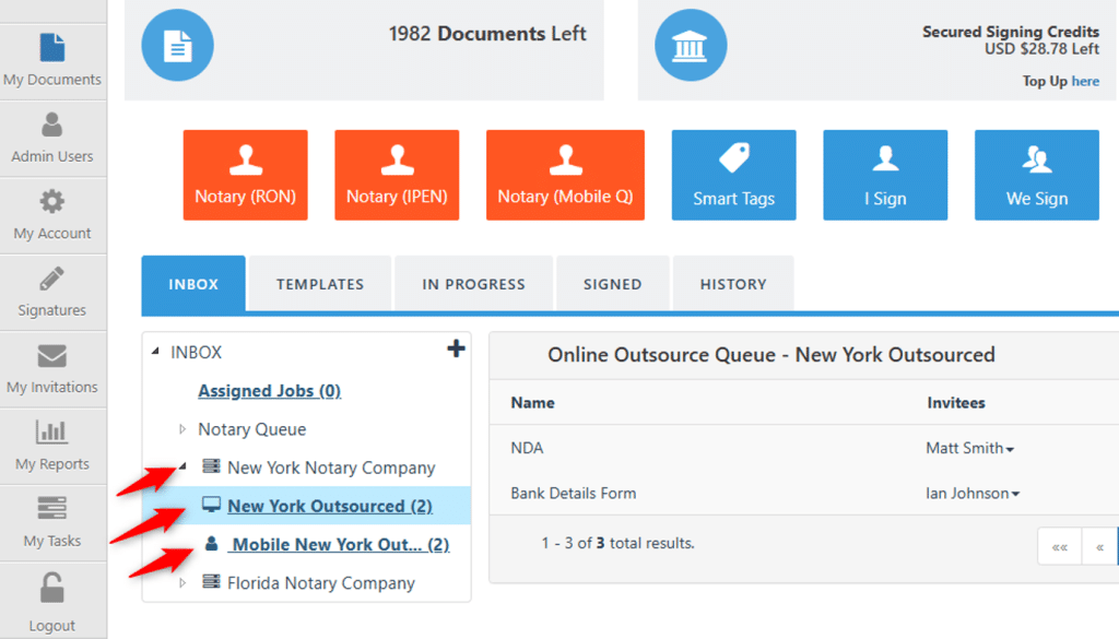 has been added to one or more outsource queues by at least one account