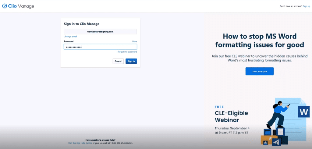 Login to Clio