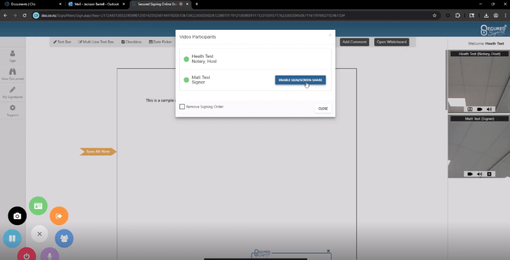 prompting them to share their screen